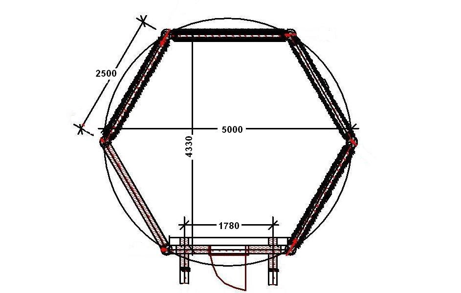 Grillhytte på 16 kvadratmeter, plan